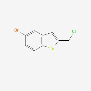 molecular formula C10H8BrClS B12822678 5-Bromo-2-(chloromethyl)-7-methylbenzo[b]thiophene 