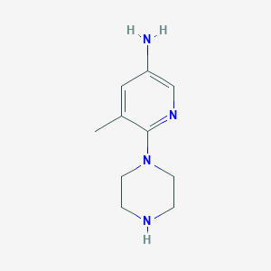 molecular formula C10H16N4 B12822681 5-Methyl-6-(piperazin-1-yl)pyridin-3-amine 