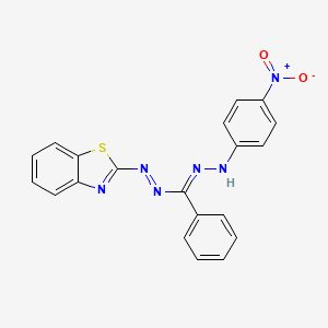 2-[(2E)-2-{[(E)-(4-nitrophenyl)diazenyl](phenyl)methylidene}hydrazinyl]-1,3-benzothiazole