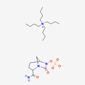 molecular formula C23H46N4O6S B12822757 (2-Carbamoyl-7-oxo-1,6-diazabicyclo[3.2.1]octan-6-yl) sulfate;tetrabutylazanium 