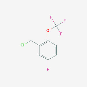 molecular formula C8H5ClF4O B12822779 2-(Chloromethyl)-4-fluoro-1-(trifluoromethoxy)benzene 