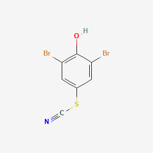 molecular formula C7H3Br2NOS B12822802 2,6-Dibromo-4-thiocyanatophenol 