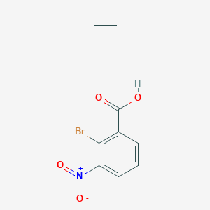 molecular formula C9H10BrNO4 B12822804 2-Bromo-3-nitrobenzoic acid;ethane 