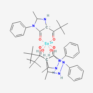 molecular formula C45H61EuN6O8 B12822893 Tris(3-methyl-1-phenyl-4-trimethyl-acetyl-5-pyrazoline)Europium (III) 