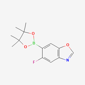 molecular formula C13H15BFNO3 B12822903 5-Fluoro-6-(4,4,5,5-tetramethyl-1,3,2-dioxaborolan-2-yl)benzo[d]oxazole 