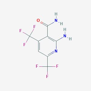 molecular formula C8H5F6N3O B1282300 2-氨基-4,6-双(三氟甲基)吡啶-3-甲酰胺 CAS No. 89990-38-5