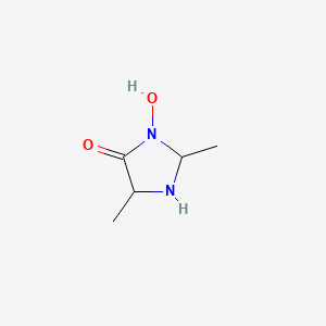 molecular formula C5H10N2O2 B12823008 3-Hydroxy-2,5-dimethylimidazolidin-4-one 