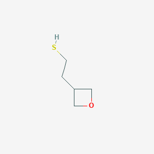 molecular formula C5H10OS B12823016 2-(Oxetan-3-yl)ethane-1-thiol 