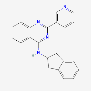 molecular formula C22H18N4 B12823068 N-(2,3-Dihydro-1H-inden-2-yl)-2-(pyridin-3-yl)quinazolin-4-amine 