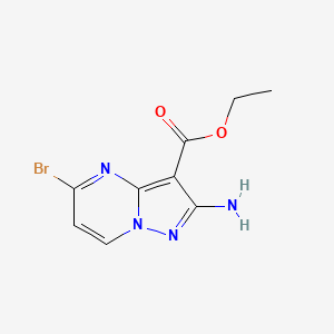 molecular formula C9H9BrN4O2 B12823146 Ethyl 2-amino-5-bromopyrazolo[1,5-a]pyrimidine-3-carboxylate 