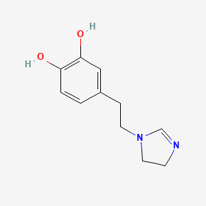 molecular formula C11H14N2O2 B12823198 4-(2-(4,5-Dihydro-1H-imidazol-1-yl)ethyl)benzene-1,2-diol 