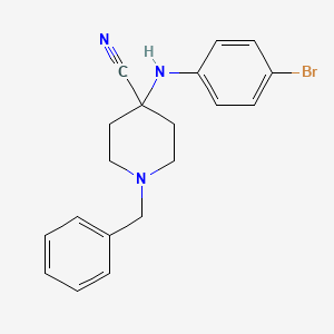 B1282324 1-Benzyl-4-((4-bromophenyl)amino)piperidine-4-carbonitrile CAS No. 1395493-20-5