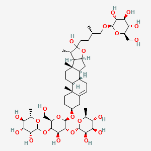 molecular formula C51H84O22 B12823267 (3R,4R,5R,6S)-2-[(2R,3S,4S,5R,6R)-4-hydroxy-2-(hydroxymethyl)-6-[[(1S,2S,4S,7S,8R,9S,12S,13R,16S)-6-hydroxy-7,9,13-trimethyl-6-[(3S)-3-methyl-4-[(2R,3R,4S,5S,6R)-3,4,5-trihydroxy-6-(hydroxymethyl)oxan-2-yl]oxybutyl]-5-oxapentacyclo[10.8.0.02,9.04,8.013,18]icos-18-en-16-yl]oxy]-5-[(2S,3R,4R,5R,6S)-3,4,5-trihydroxy-6-methyloxan-2-yl]oxyoxan-3-yl]oxy-6-methyloxane-3,4,5-triol 