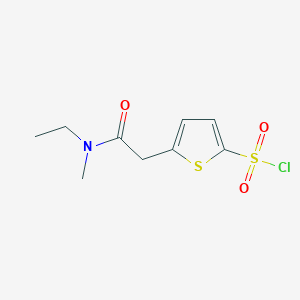 molecular formula C9H12ClNO3S2 B12823288 5-(2-(Ethyl(methyl)amino)-2-oxoethyl)thiophene-2-sulfonyl chloride 