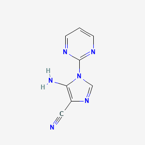 molecular formula C8H6N6 B12823300 5-Amino-1-(pyrimidin-2-yl)-1H-imidazole-4-carbonitrile 