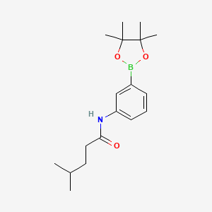 molecular formula C18H28BNO3 B12823312 4-Methyl-N-(3-(4,4,5,5-tetramethyl-1,3,2-dioxaborolan-2-yl)phenyl)pentanamide 