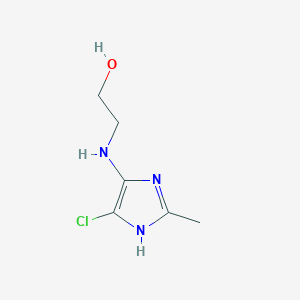 molecular formula C6H10ClN3O B12823356 2-((4-Chloro-2-methyl-1H-imidazol-5-yl)amino)ethanol 