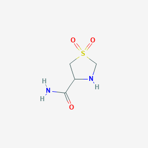 molecular formula C4H8N2O3S B12823363 Thiazolidine-4-carboxamide 1,1-dioxide 