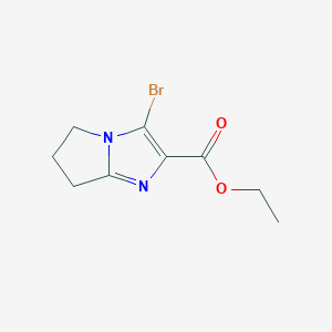 molecular formula C9H11BrN2O2 B12823400 Ethyl 3-bromo-6,7-dihydro-5H-pyrrolo[1,2-a]imidazole-2-carboxylate 