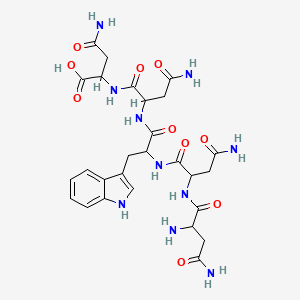 4-amino-2-[[4-amino-2-[[2-[[4-amino-2-[(2,4-diamino-4-oxobutanoyl)amino]-4-oxobutanoyl]amino]-3-(1H-indol-3-yl)propanoyl]amino]-4-oxobutanoyl]amino]-4-oxobutanoic acid