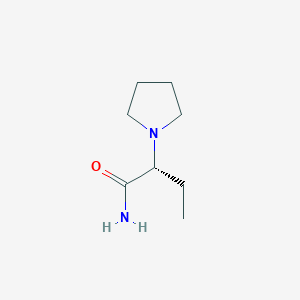 molecular formula C8H16N2O B12823463 (R)-2-(Pyrrolidin-1-yl)butanamide 