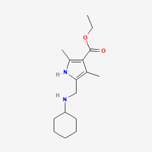 molecular formula C16H26N2O2 B12823496 Ethyl 5-((cyclohexylamino)methyl)-2,4-dimethyl-1H-pyrrole-3-carboxylate 