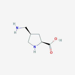 molecular formula C6H12N2O2 B12823507 cis-4-Aminomethyl-L-proline 