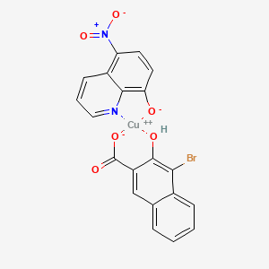 molecular formula C20H11BrCuN2O6 B12823519 Copper;4-bromo-3-hydroxynaphthalene-2-carboxylate;5-nitroquinolin-8-olate 