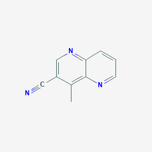 molecular formula C10H7N3 B12823566 4-Methyl-1,5-naphthyridine-3-carbonitrile 