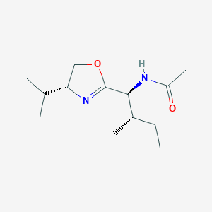 molecular formula C13H24N2O2 B12823583 N-((1S,2S)-1-((R)-4-Isopropyl-4,5-dihydrooxazol-2-yl)-2-methylbutyl)acetamide 