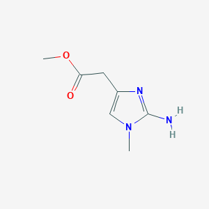 molecular formula C7H11N3O2 B12823594 Methyl 2-(2-amino-1-methyl-1H-imidazol-4-yl)acetate 