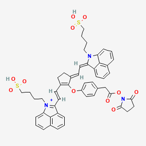 2-(2-(2-(4-(2-((2,5-dioxopyrrolidin-1-yl)oxy)-2-oxoethyl)phenoxy)-3-(2-(1-(4-sulfobutyl)benzo[cd]indol-2(1H)-ylidene)ethylidene)cyclopent-1-en-1-yl)vinyl)-1-(4-sulfobutyl)benzo[cd]indol-1-ium