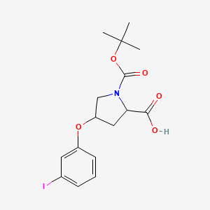 4-(3-Iodophenoxy)-1-[(2-methylpropan-2-yl)oxycarbonyl]pyrrolidine-2-carboxylic acid