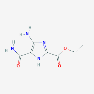 molecular formula C7H10N4O3 B12823643 ethyl 4-amino-5-carbamoyl-1H-imidazole-2-carboxylate 