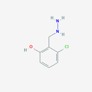 molecular formula C7H9ClN2O B12823652 3-Chloro-2-(hydrazinylmethyl)phenol 