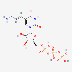 ((2R,3S,4R,5R)-5-(5-((E)-3-Aminoprop-1-en-1-yl)-2,4-dioxo-3,4-dihydropyrimidin-1(2H)-yl)-3,4-dihydroxytetrahydrofuran-2-yl)methyl tetrahydrogen triphosphate