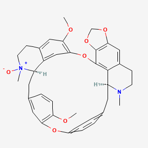 molecular formula C37H38N2O7 B12823690 (14S,27R)-22,33-dimethoxy-13,28-dimethyl-28-oxido-2,5,7,20-tetraoxa-13-aza-28-azoniaoctacyclo[25.6.2.216,19.13,10.121,25.04,8.031,35.014,39]nonatriaconta-1(33),3(39),4(8),9,16(38),17,19(37),21,23,25(36),31,34-dodecaene 