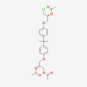 molecular formula C27H33ClO8 B12823698 (R)-3-(4-(2-(4-((R)-2-Acetoxy-3-chloropropoxy)phenyl)propan-2-yl)phenoxy)propane-1,2-diyl diacetate 