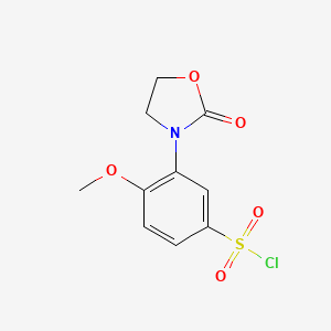 molecular formula C10H10ClNO5S B12823812 4-Methoxy-3-(2-oxooxazolidin-3-yl)benzenesulfonyl chloride 