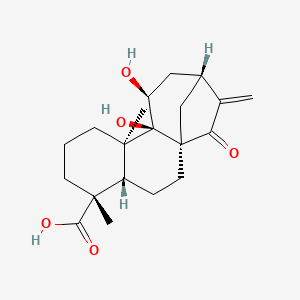 molecular formula C20H28O5 B12823832 (4R,4aS,6aR,9R,11S,11aR,11bR)-11,11a-Dihydroxy-4,11b-dimethyl-8-methylene-7-oxotetradecahydro-6a,9-methanocyclohepta[a]naphthalene-4-carboxylic acid 