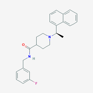 molecular formula C25H27FN2O B12823881 N-[(3-Fluorophenyl)methyl]-1-[(1r)-1-Naphthalen-1-Ylethyl]piperidine-4-Carboxamide 