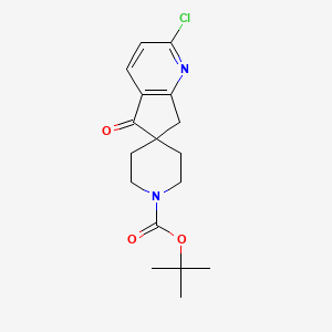 molecular formula C17H21ClN2O3 B12823895 tert-Butyl 2-chloro-5-oxo-5,7-dihydrospiro[cyclopenta[b]pyridine-6,4'-piperidine]-1'-carboxylate 