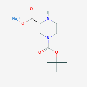 molecular formula C10H17N2NaO4 B12823914 Sodium (R)-4-(tert-butoxycarbonyl)piperazine-2-carboxylate 