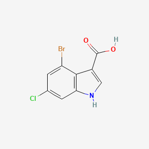 molecular formula C9H5BrClNO2 B12823943 4-bromo-6-chloro-1H-indole-3-carboxylic acid 