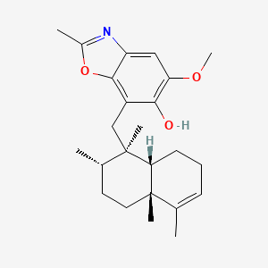 molecular formula C24H33NO3 B12823961 5-Methoxy-2-methyl-7-(((1R,2S,4aR,8aS)-1,2,4a,5-tetramethyl-1,2,3,4,4a,7,8,8a-octahydronaphthalen-1-yl)methyl)benzo[d]oxazol-6-ol 