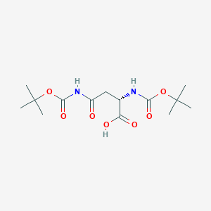 molecular formula C14H24N2O7 B12823970 (S)-2,4-Bis((tert-butoxycarbonyl)amino)-4-oxobutanoic acid 