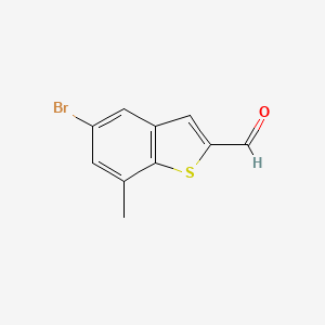 molecular formula C10H7BrOS B12824002 5-Bromo-7-methylbenzo[b]thiophene-2-carbaldehyde 