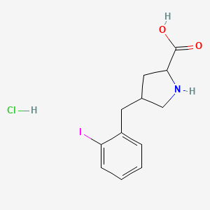 4-[(2-Iodophenyl)methyl]pyrrolidine-2-carboxylic acid;hydrochloride