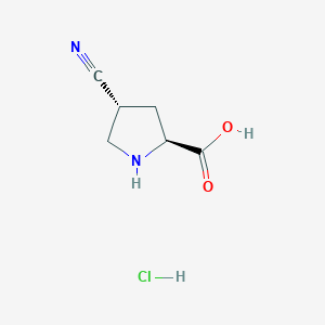 molecular formula C6H9ClN2O2 B12824052 (2s,4r)-4-Cyanopyrrolidine-2-carboxylic acid hydrochloride 