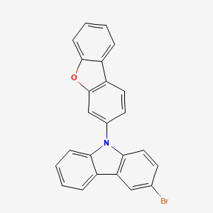 molecular formula C24H14BrNO B12824070 3-Bromo-9-(dibenzo[b,d]furan-3-yl)-9H-carbazole 